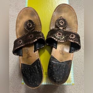 Jack Rogers Bronze and Black Sandals
